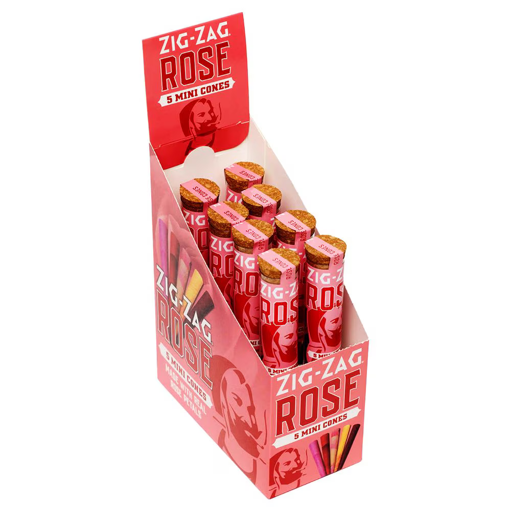 Zig Zag Rose Petal Pre-Rolled Cones | 8pk Display