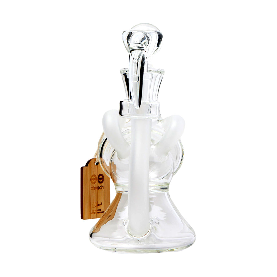 Cheech Glass 7.5" Recycler Water Pipe Front View with Clear Borosilicate Glass and 14mm Female Joint