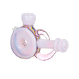 A Call To Whimsy 5" Circular Pink Hand Pipe, Heavy Wall Borosilicate Glass, Portable Design