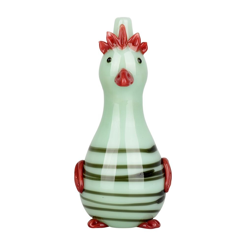A Fowl Most Friendly Glass Hand Pipe | 4.5" | Colors Vary