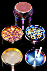 4-Part Metal Herb Grinder “Prism Cap” – Rainbow – 2½″