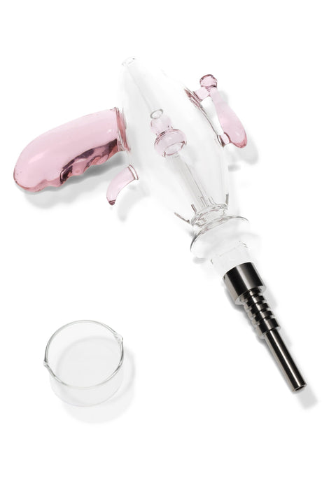 Glass Ray-Gun Dab Straw Kit “Space Blaster” – 8″