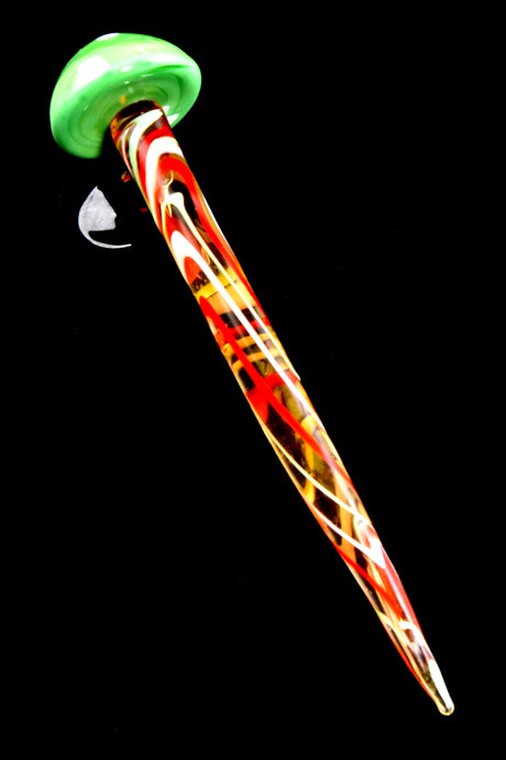 Striped Mushroom Glass Dab Tool – 5.5″