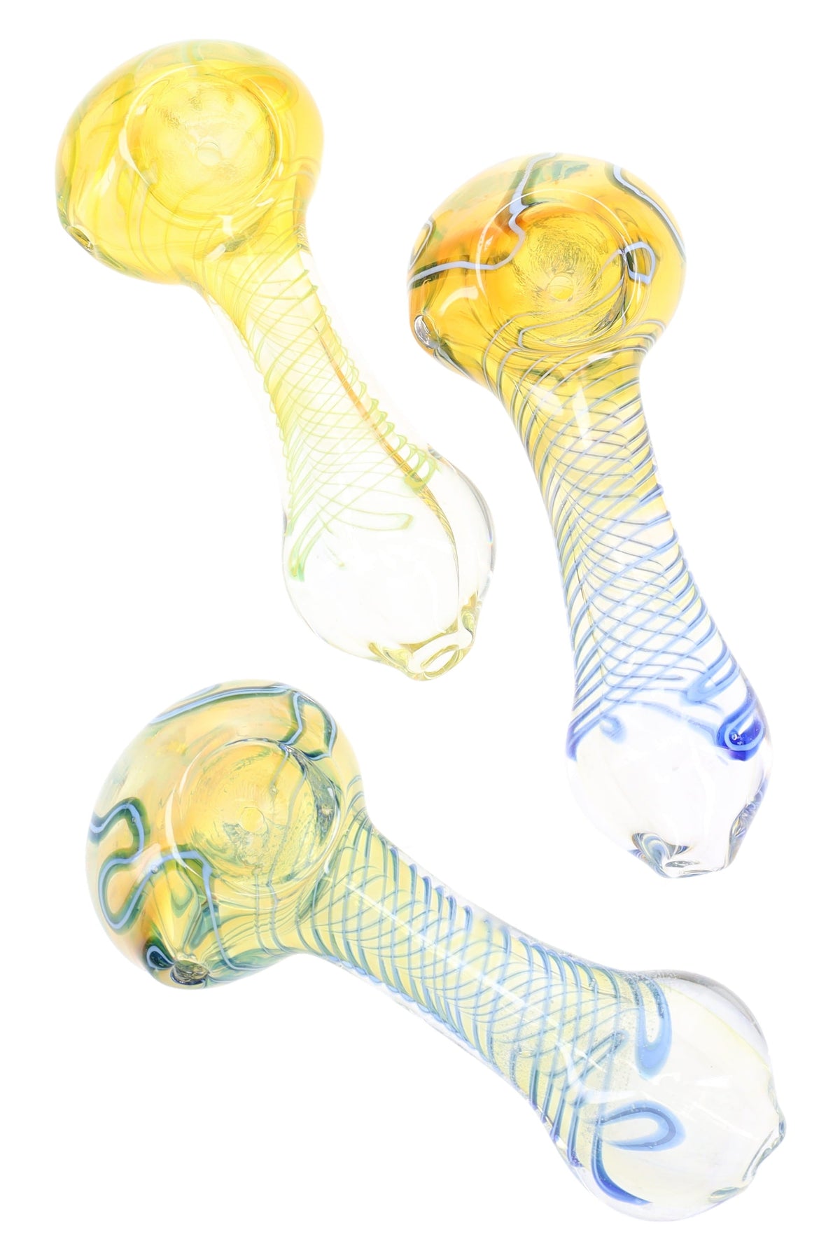 Color-Changing Spiral Stripe Hand Pipe “Helix Glow” – 4″ – Assorted Co ...