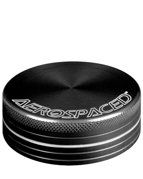 Aerospaced 2 Piece Aluminum Grinder in Black, Portable and Compact Design, Top View