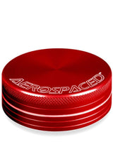 Aerospaced 2 Piece Aluminum Grinder in Red, Compact Design for Dry Herbs - Front View