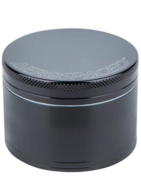 Aerospaced 4-Piece Aluminum Grinder in Black, Compact and Portable, Front View