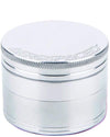 Aerospaced 4-Piece Aluminum Grinder in Silver, Compact Design, 2.5" Size - Front View