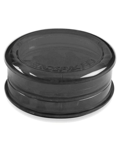 Aerospaced Acrylic 3-Piece Grinder in Black, Portable Design for Dry Herbs, Angled View