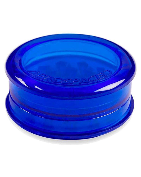 Aerospaced Acrylic 3-Piece Grinder in Blue, Portable Design for Dry Herbs - Angled View