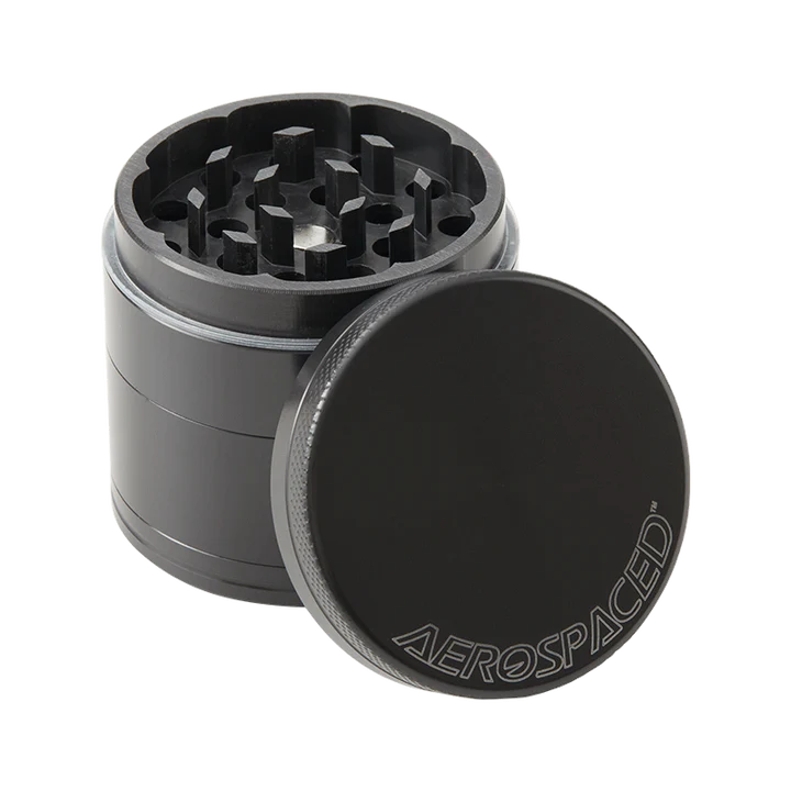 Aerospaced by Higher Standards 4-Piece Grinder in Gunmetal, 2.0" Size, Top View