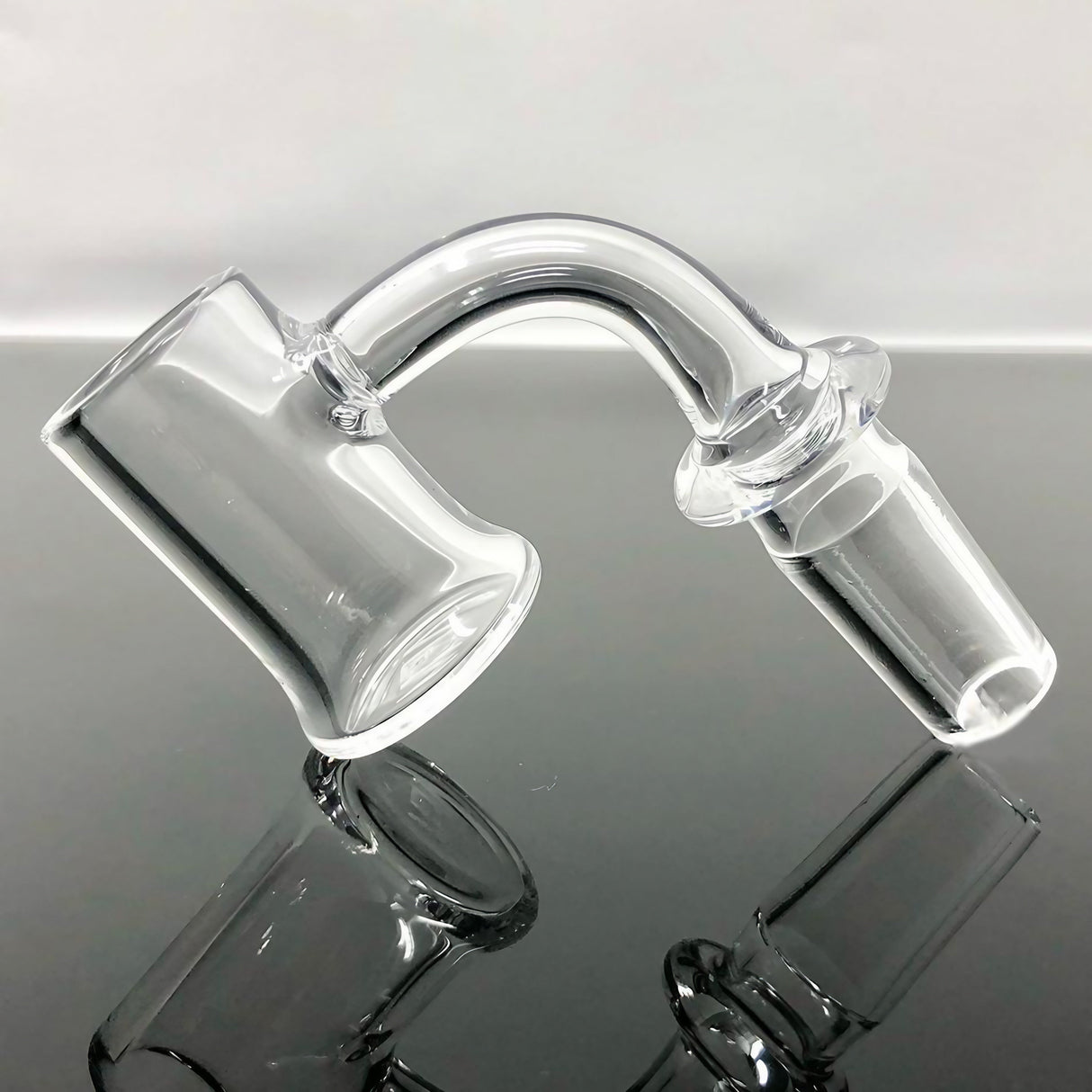 AFM Quartz Flat Top Bell Bottom Banger, 3mm Thick, 20mm Wide, for Dab Rigs - Side View