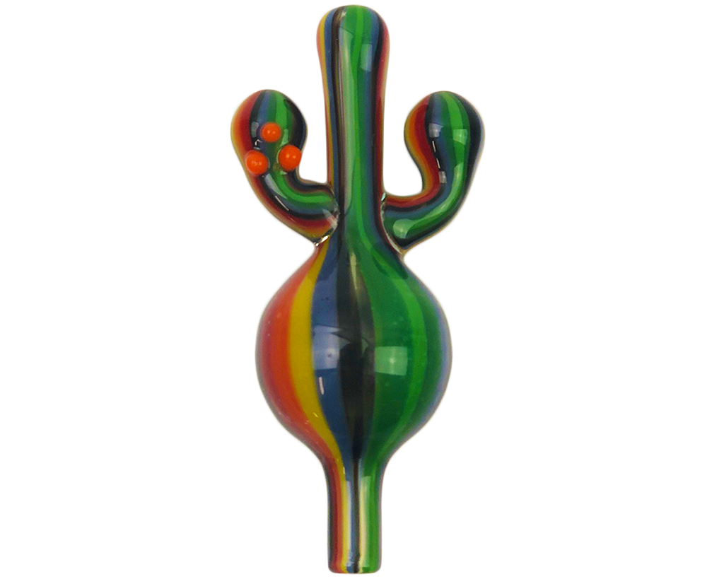 AFM Glass Cactus Carb Cap for Dab Rigs, Borosilicate Glass, 3" Height, Novelty Design
