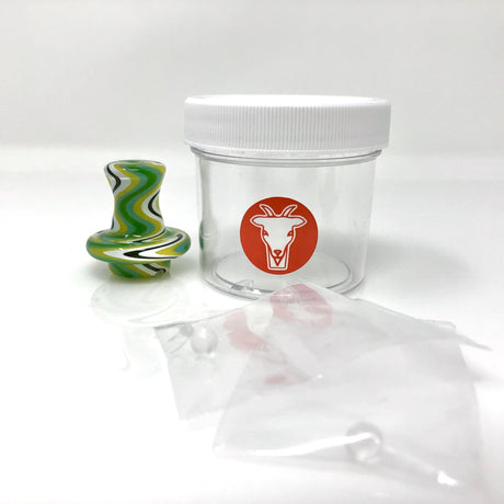 AFM Glass Reversal Pearls Spinner Cap with 2 Glass Pearls and Container - Front View