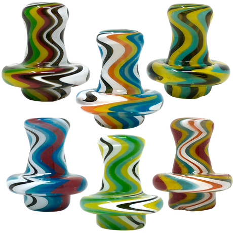 AFM Glass - Colorful Reversal Pearls Spinner Cap with 2 Glass Pearls, Various Angles