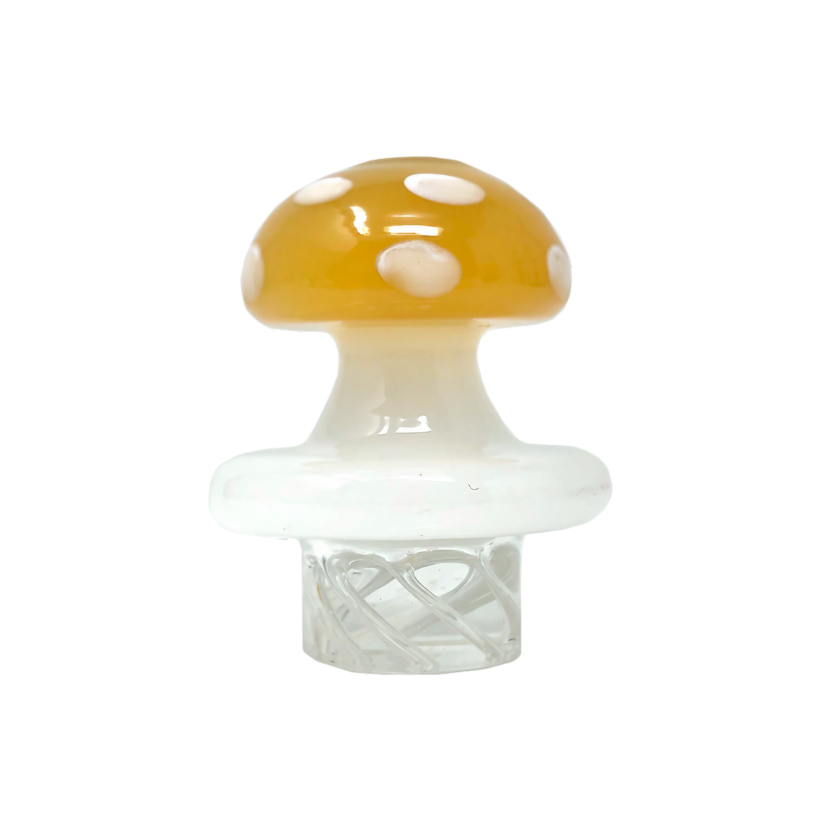 AFM Glass Turbo Spinner with Mushroom Cap Design and 2 Glass Pearls for Dab Rigs - Front View