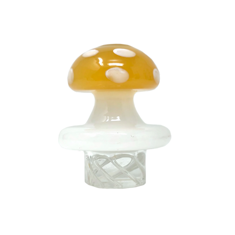 AFM Glass Turbo Spinner with Mushroom Cap Design and 2 Glass Pearls for Dab Rigs - Front View
