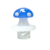 AFM Glass - Blue Turbo Spinner Mushroom Cap with 2 Glass Pearls, Front View | DankGeek
