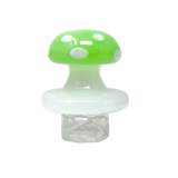 AFM Glass - Green Turbo Spinner Mushroom Cap with 2 Pearls for Dab Rigs - Front View