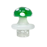 AFM Glass - Turbo Spinner Mushroom Cap with 2 Pearls, Front View - Fun Novelty Dab Rig Accessory