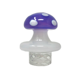AFM Glass - Purple Turbo Spinner Mushroom Cap with 2 Quartz Pearls on White Background