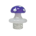 AFM Glass - Purple Turbo Spinner Mushroom Cap with 2 Quartz Pearls on White Background