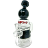 AFM - Moai Recycler Dab Rig in Black, 8" Borosilicate Glass with Percolator, Front View