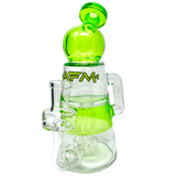 AFM Moai Recycler Dab Rig in Lime Green - 8" with Percolator, Front View on White Background