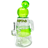 AFM Moai Recycler Dab Rig in Lime Green - 8" with Percolator, Front View on White Background
