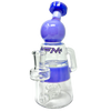 AFM Moai Recycler Dab Rig in Purple - 8" Borosilicate Glass with Bubble Design and Percolator