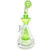 AFM Pyramid Platform Rig in Slyme color, 9" tall with slitted pyramid percolator and 90-degree joint