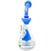 AFM 9" Pyramid Platform Rig in Milky Blue with Slitted Pyramid Percolator and 90 Degree Joint
