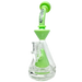 AFM - Pyramid Platform Rig in Slyme Green, 9" with Slitted Pyramid Percolator, 90 Degree Joint - Front View