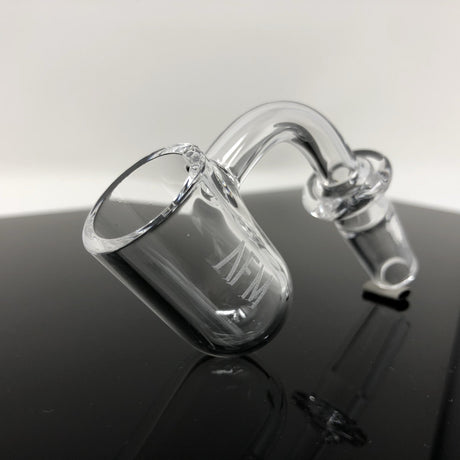 AFM Quartz Round Bottom Banger on Black, 3mm Thick 25mm Wide for Dab Rigs, Side View