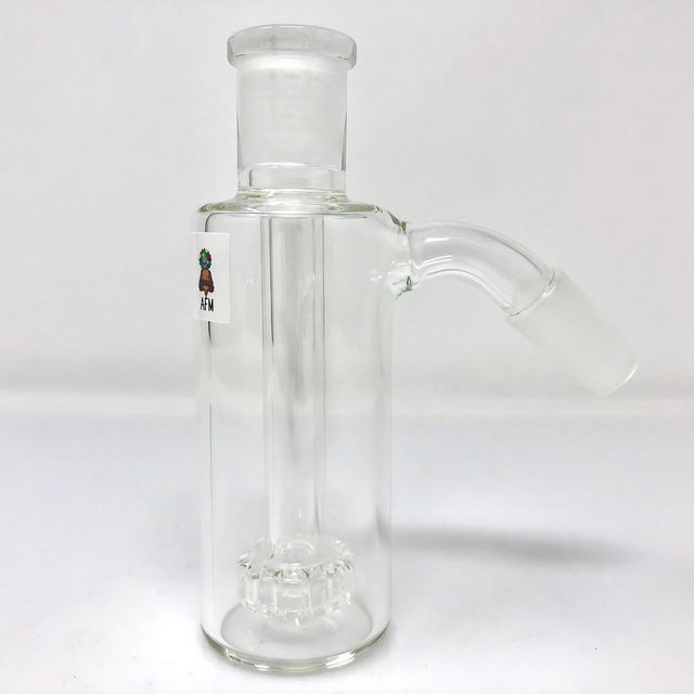 AFM Showerhead Perc Ashcatcher 3" side view on white background, clear borosilicate glass