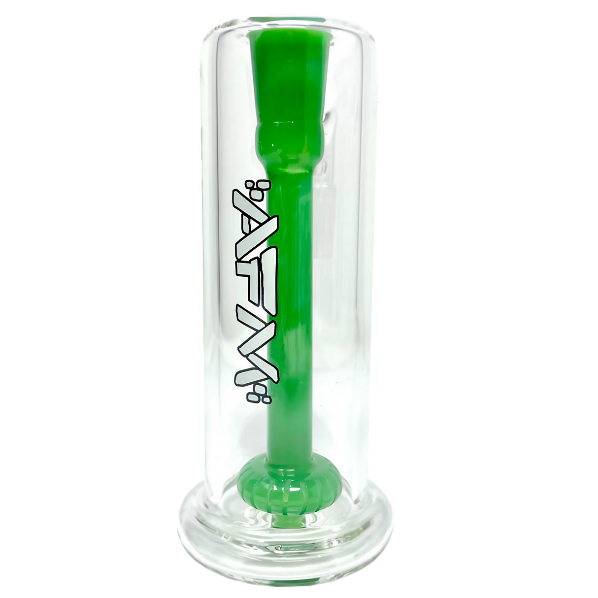 AFM Tall Boy Shower Head Ash-catcher 5" in Green, 14mm Joint, Front View on White Background