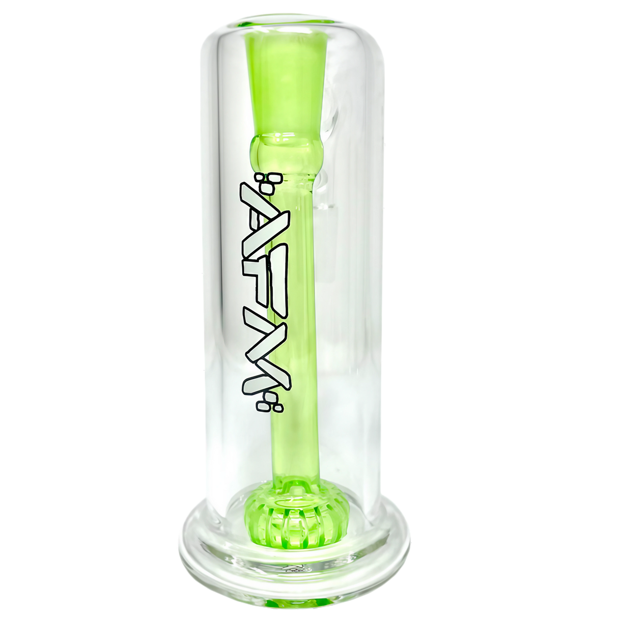 AFM Tall Boy Shower Head Ash-catcher 5" in Lime, 14mm Joint, Front View on White Background