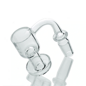 AFM Terp Slurper 25mm Quartz Banger for Dab Rigs, Clear Glass, Angled Side View