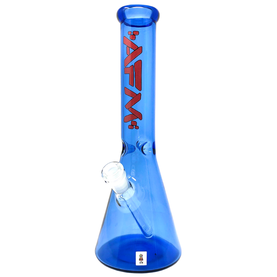 AFM Extraterrestrial Beaker 12" Full Color Bong with 14mm Female Joint, Front View on White Background