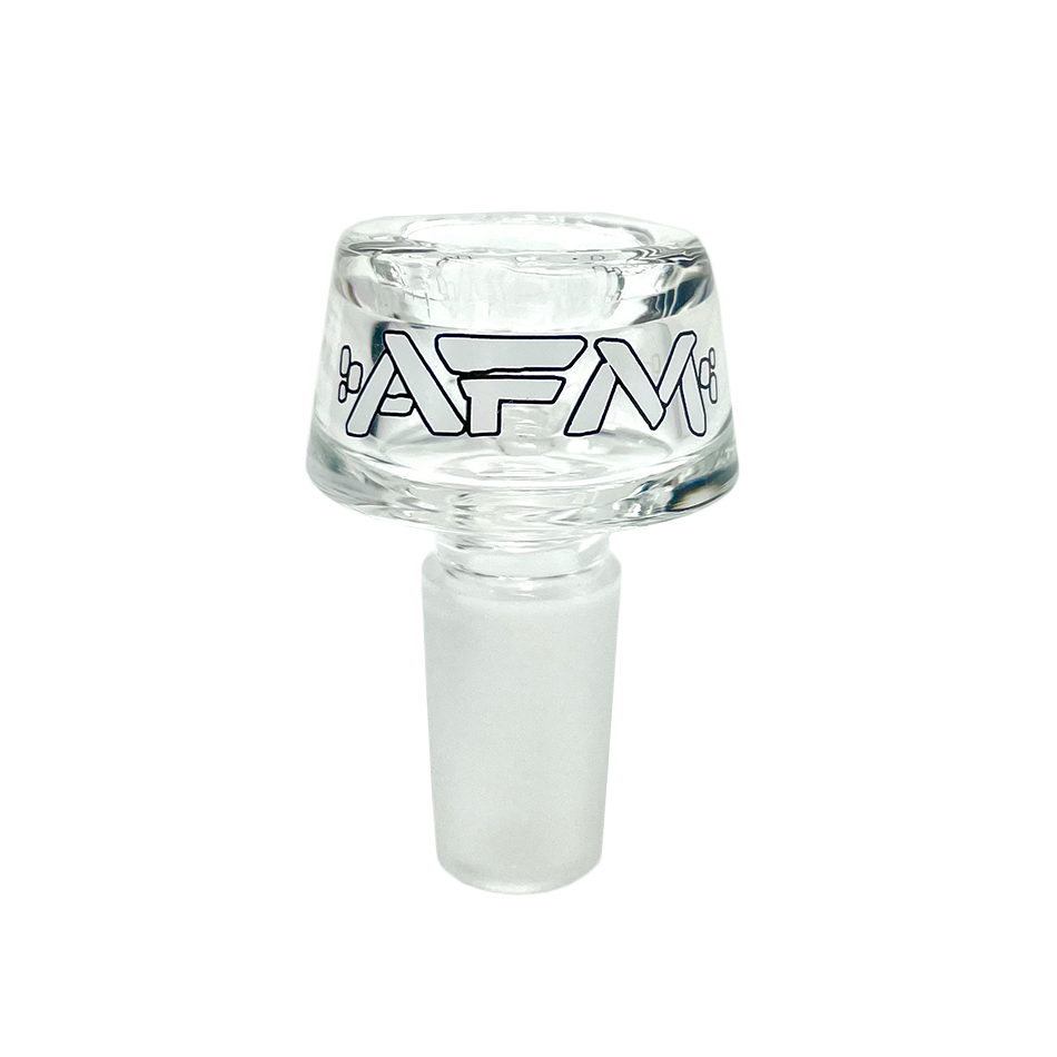 AFM Clear Single Hole 14mm Bowl Piece - Front View on Seamless White Background