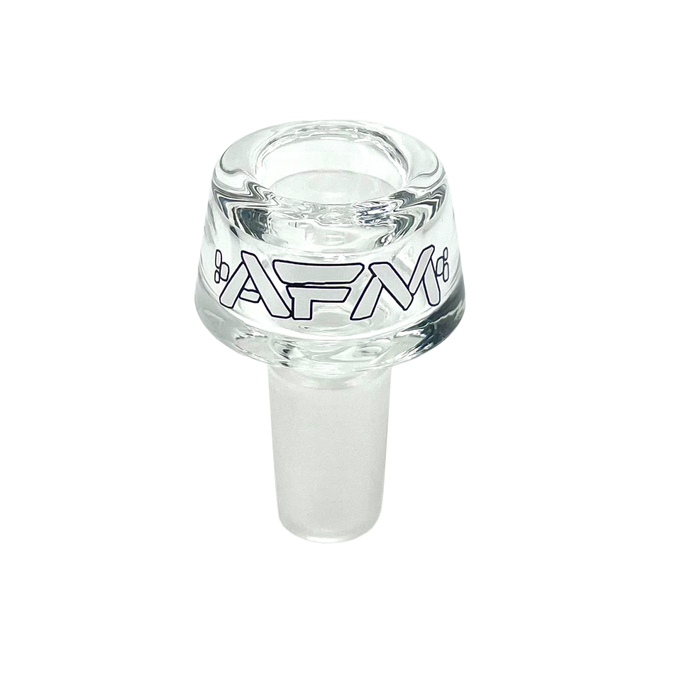 AFM Clear Glass 14mm Single Hole Bowl Piece - Front View on White Background