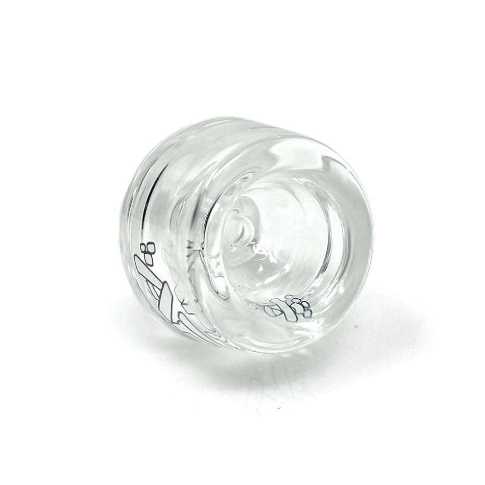 AFM Clear Single Hole 14mm Bowl Piece - Angled Side View on White Background