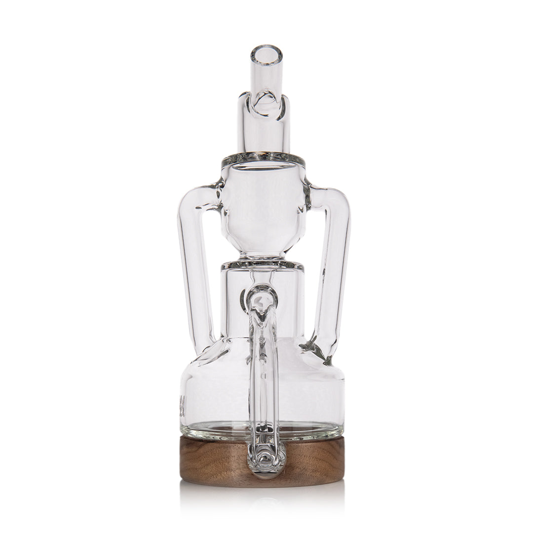 MJ Arsenal Alpine Apex Mini Rig with quartz bucket, front view on seamless white background