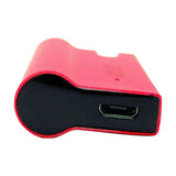 Airistech Airis J Vaporizer in red, compact design, USB port visible, angled side view