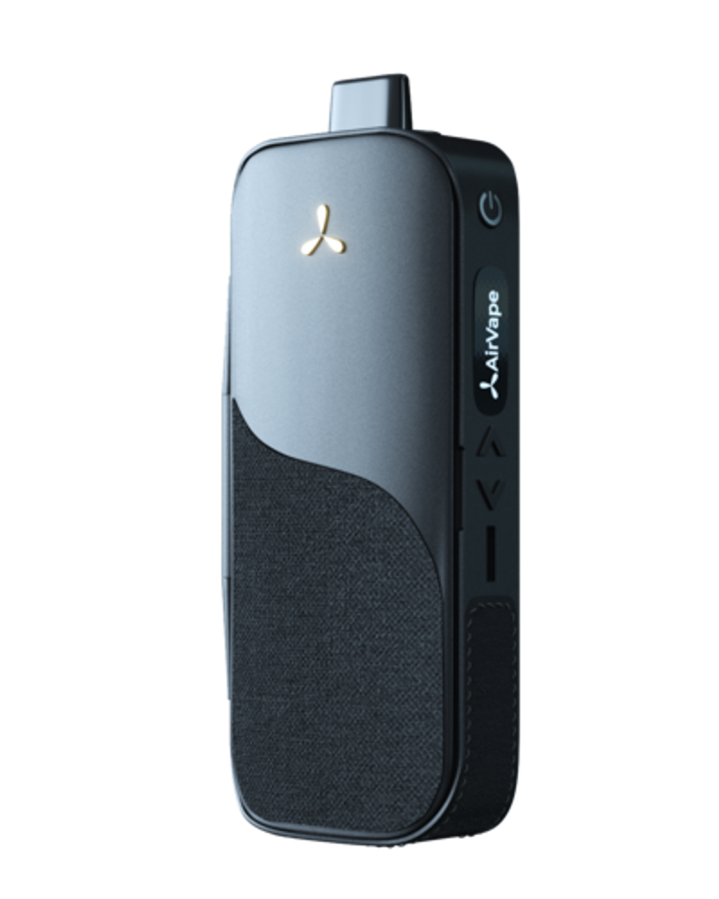 AirVape Legacy Portable Vaporizer in Black with Hemp and Ceramic, Side View on White Background