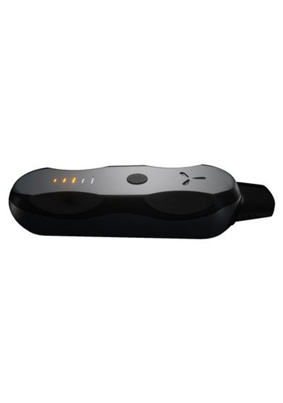 AirVape XS Go in Black, compact portable vaporizer for dry herbs, side view on white background