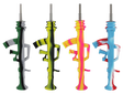 Colorful AK47 Silicone Dab Straws with Titanium Tips, 9.5" length, front view