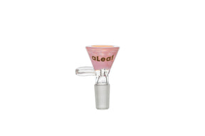 aLeaf Hand Pipe Bowl in Mixed Colors, Borosilicate Glass, 14mm Male Joint, Front View