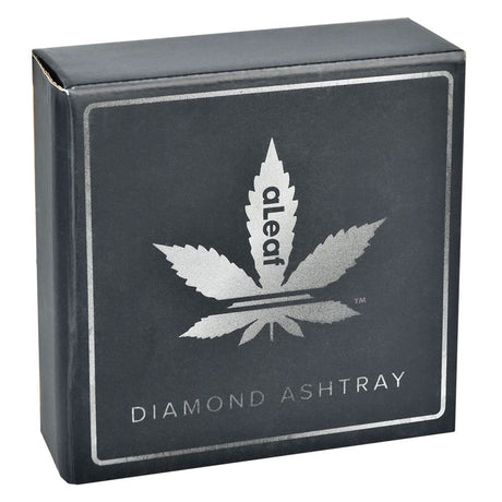 aLeaf Diamond Ashtray in gray with cannabis leaf design, compact and portable for home decor