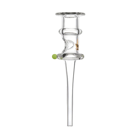aLeaf Hat Glass Dab Straw, 5" Clear Borosilicate, Heat-Resistant, Front View on White